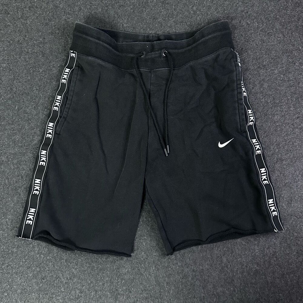 Vintage Nike‎ Sweat Shorts Mens XS Black Cutoff Drawstring Pockets